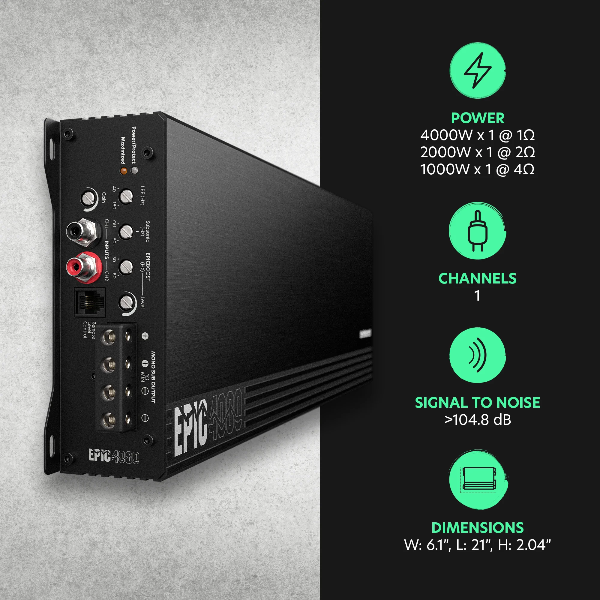 EPIC4000 Monoblock Competition Amplifier, 4000W RMS - Image 5